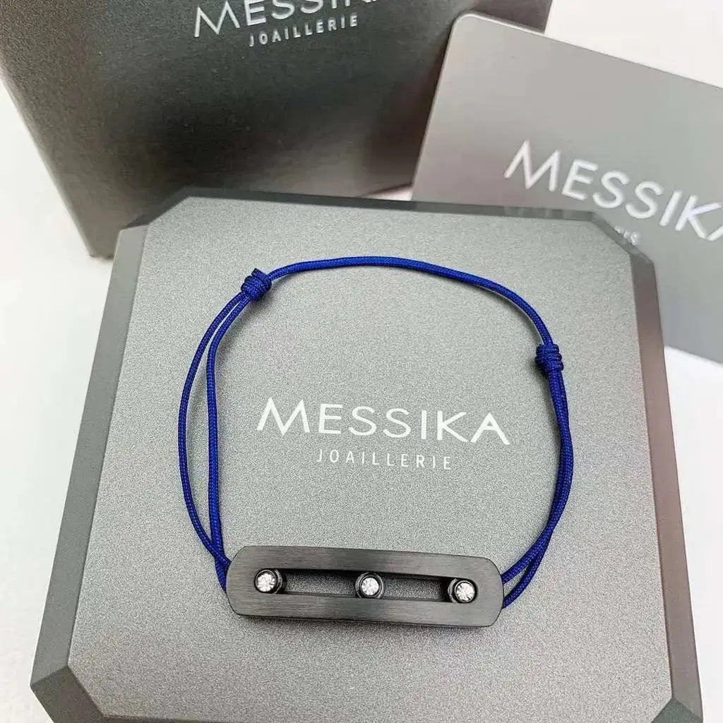 Messika Jewelry | Titanium Cord Bracelet Natural Titanium Diamonds