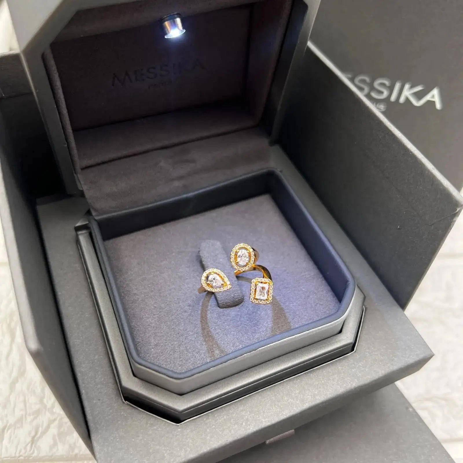 Messika Jewelry | My Twin Toi Open Ring Yellow Gold Diamonds