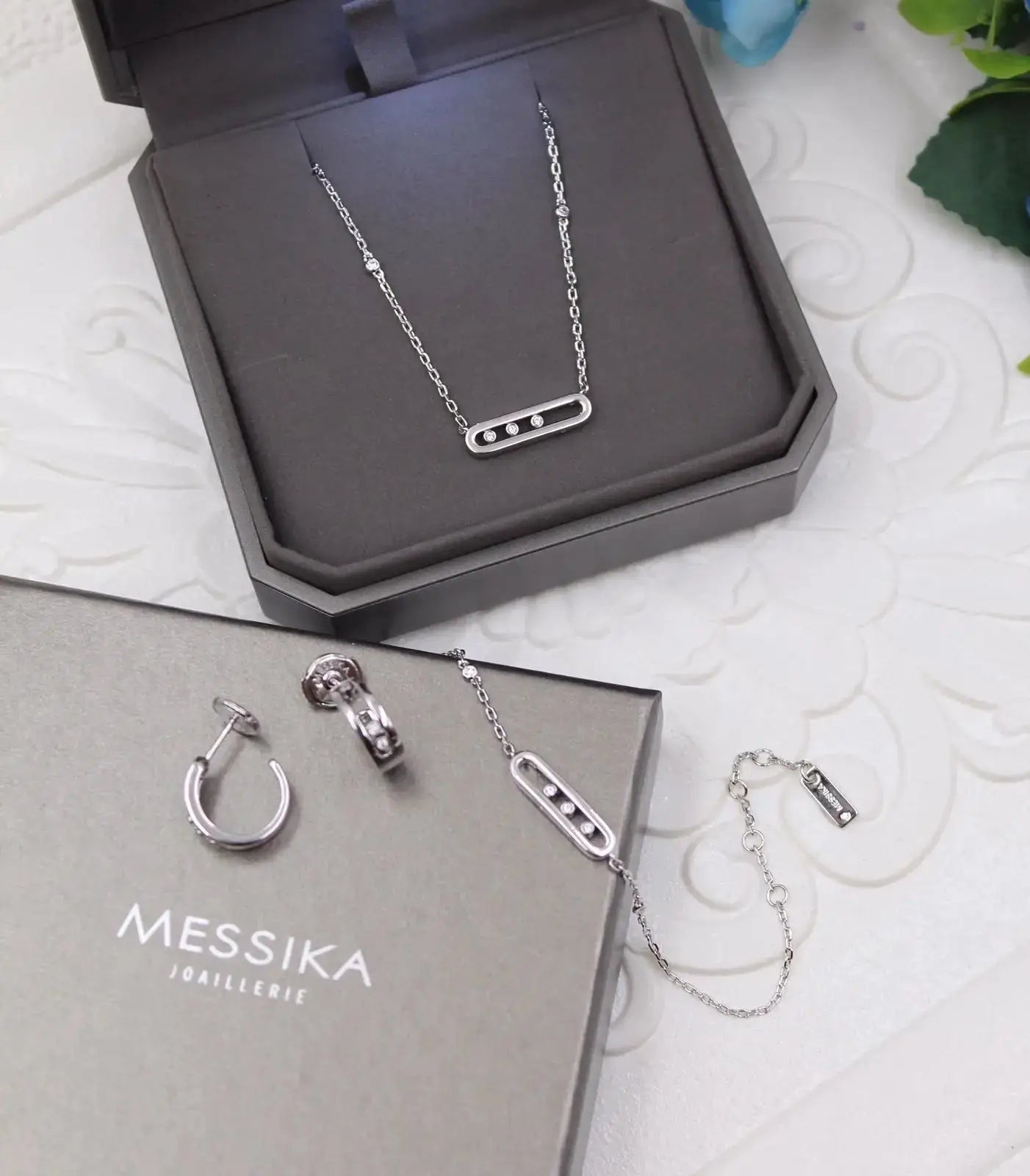 Messika Jewelry | Move Uno Multi Motif Jewelry Set White Gold Diamonds