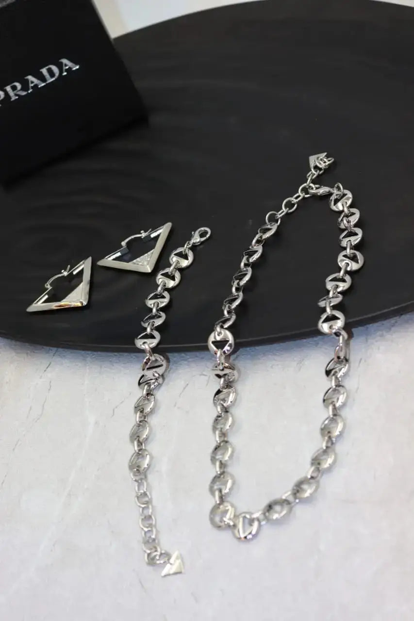 Prada Jewelry | Eternal Gold Triangle Jewelry Set Silver