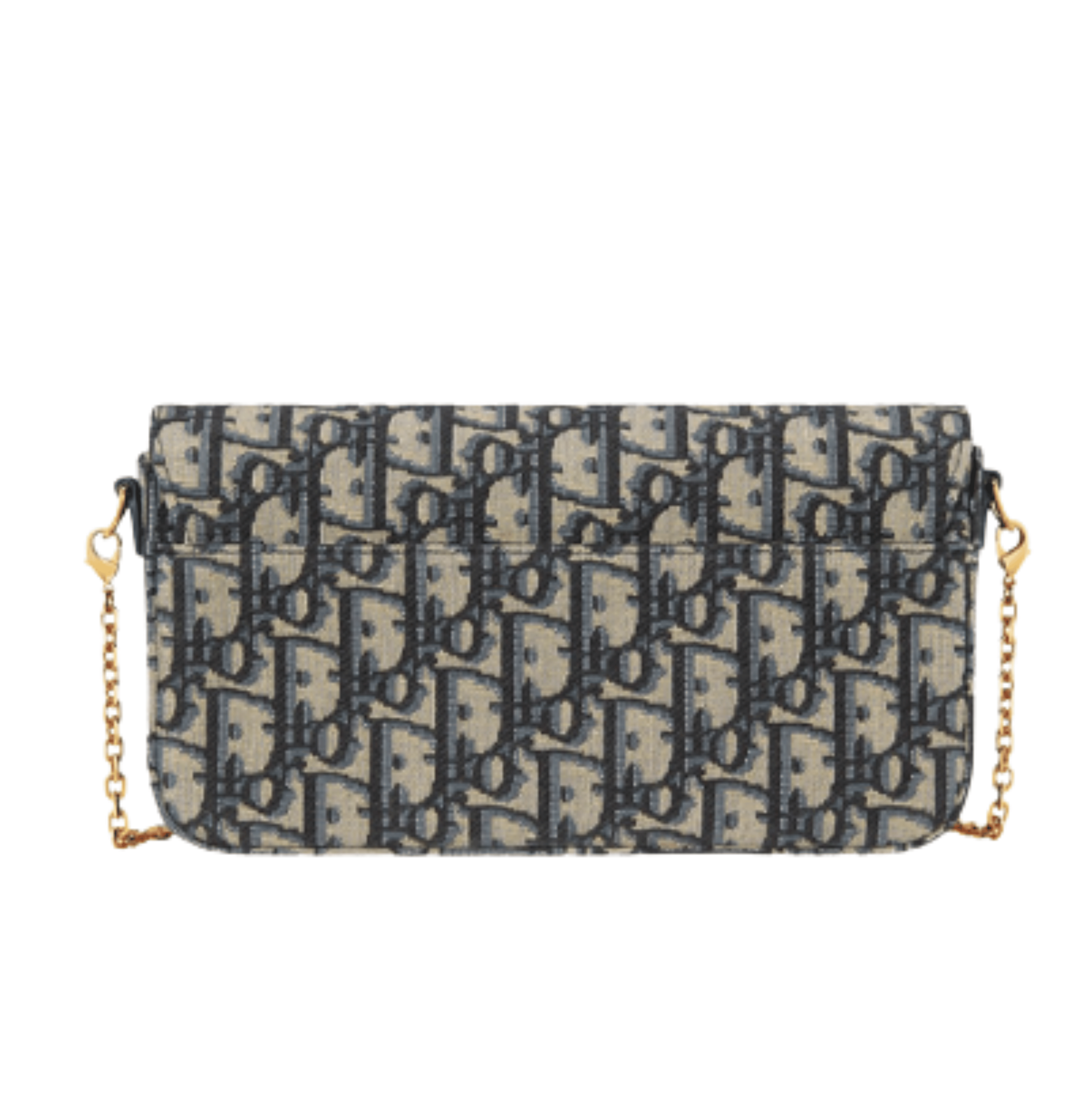 Dior Bag | 30 Montaigne East-West Chain Bag Blue Dior Oblique Jacquard Canvas
