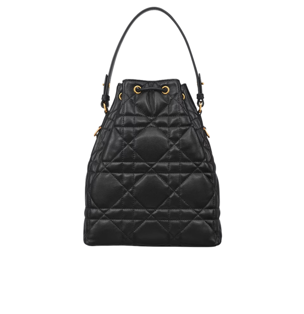 Dior Bag | Caro Backpack Black Macrocannage Lambskin