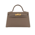 Hermès Bag | Kelly Mini Ii Sellier Bag In Etoupe Epsom Leather With Gold Hardware.