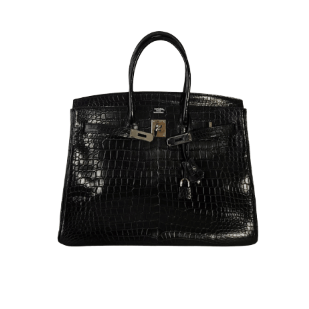 Hermès Bag | Birkin Handbag Made From Shiny Black Crocodile Skin.