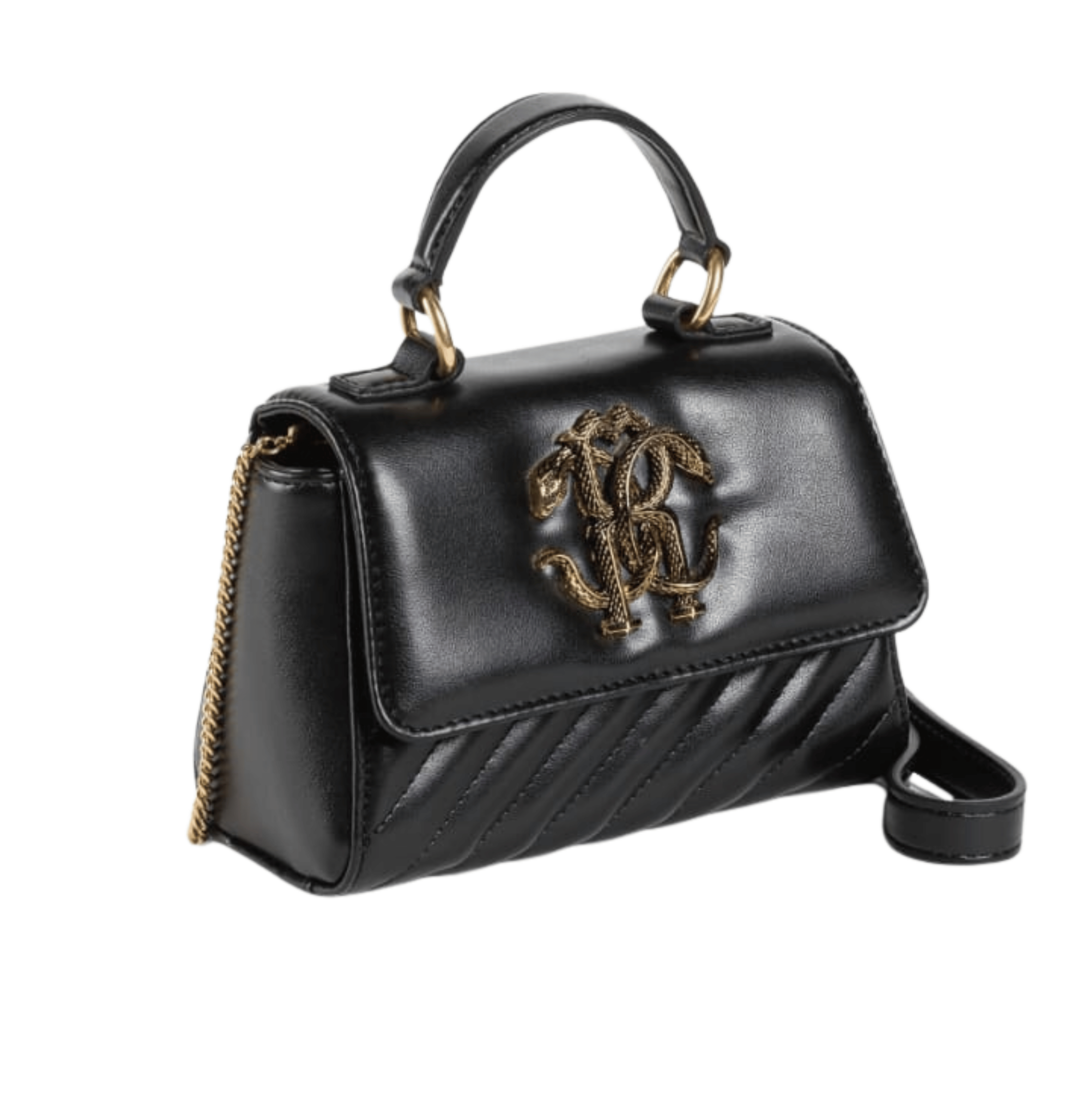 Roberto Bag | Cavalli Mirror Snake Shoulder Bag.