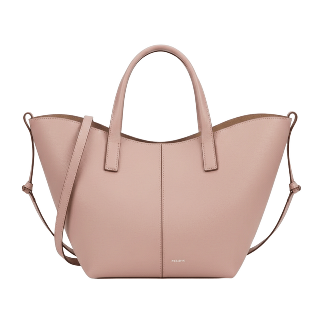 Polène Bag | Cyme Mini Textured Pink Leather