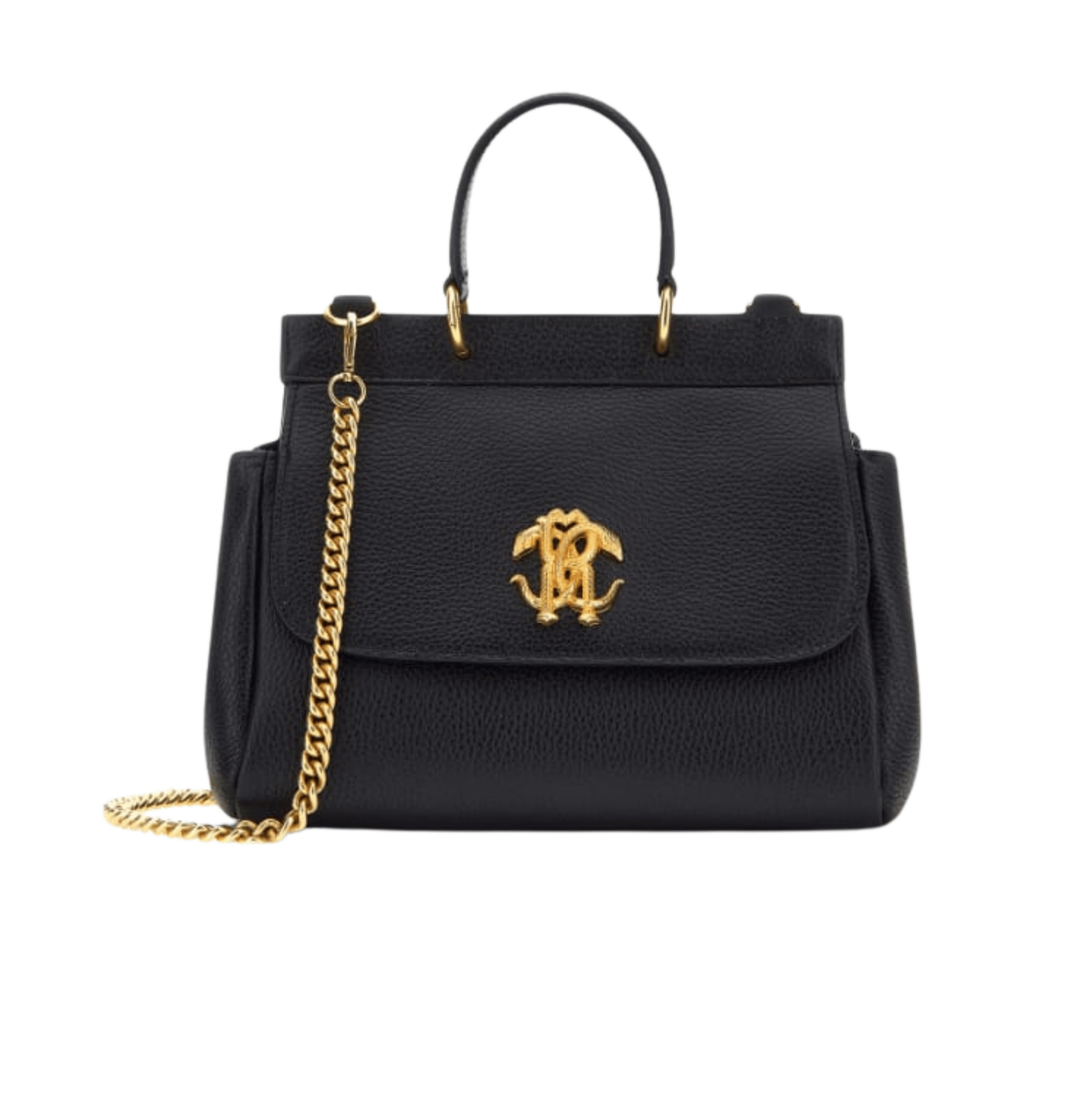 Roberto Bag | Cavalli Mirror Snake Shoulder Bag In Calf Leather With A Gold