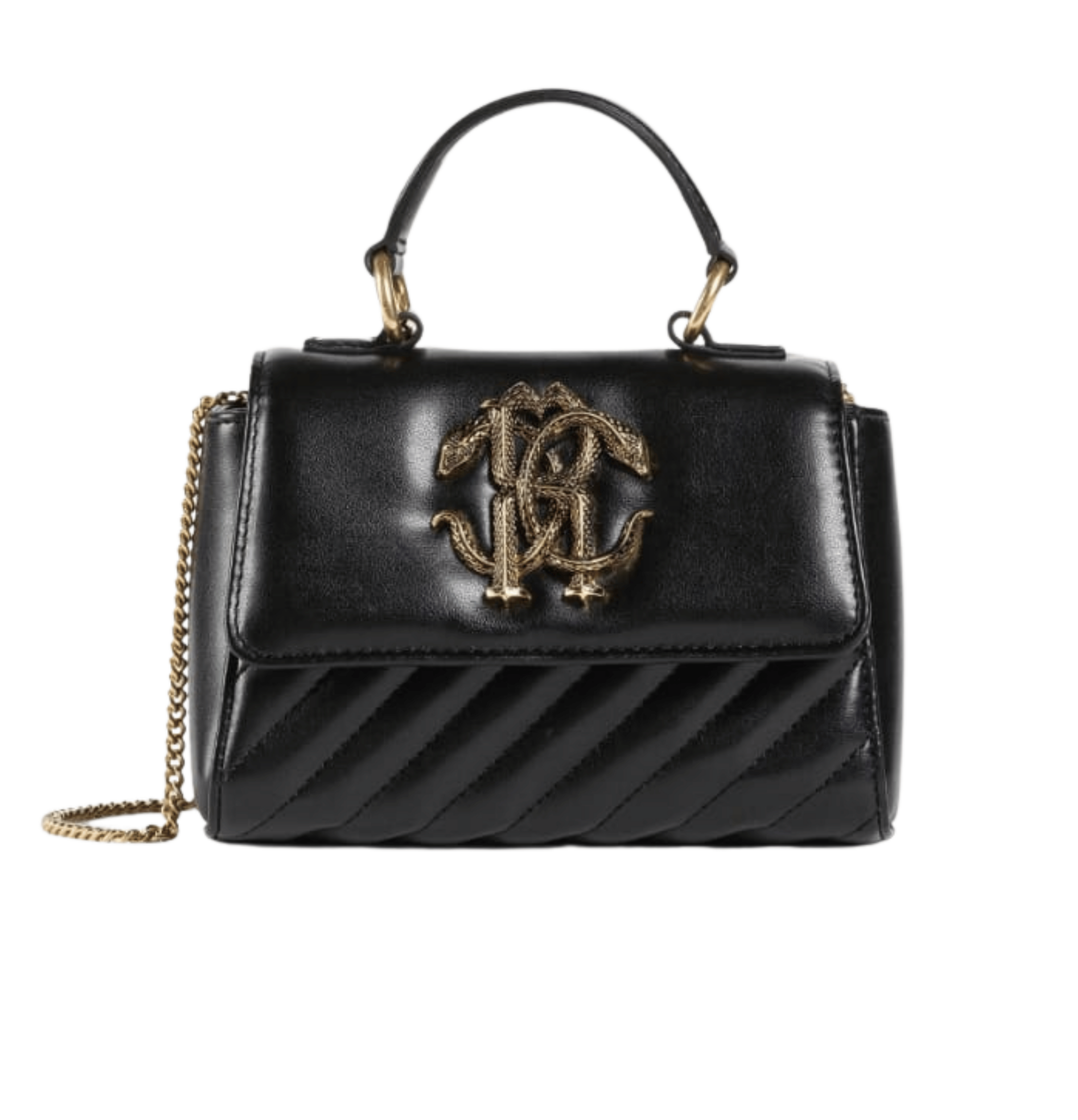 Roberto Bag | Cavalli Mirror Snake Shoulder Bag.