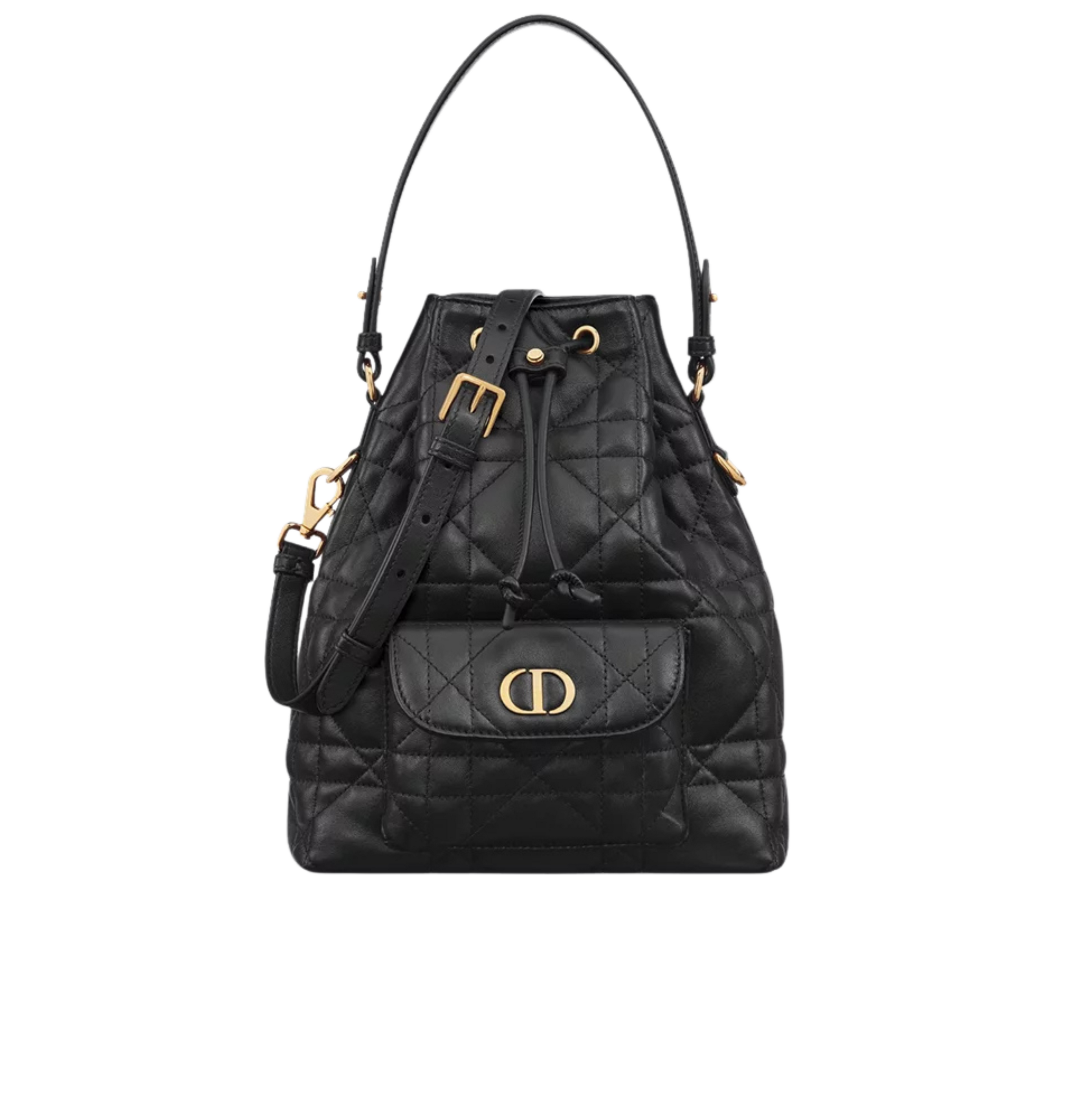 Dior Bag | Caro Backpack Black Macrocannage Lambskin