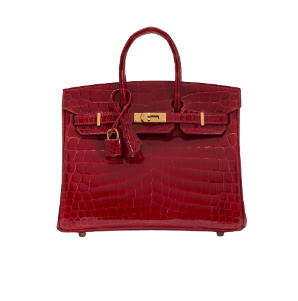 Hermès Bag | Birkin 30 Handbag Made From Shiny Niloticus Crocodile Leather In The Deep Red Color