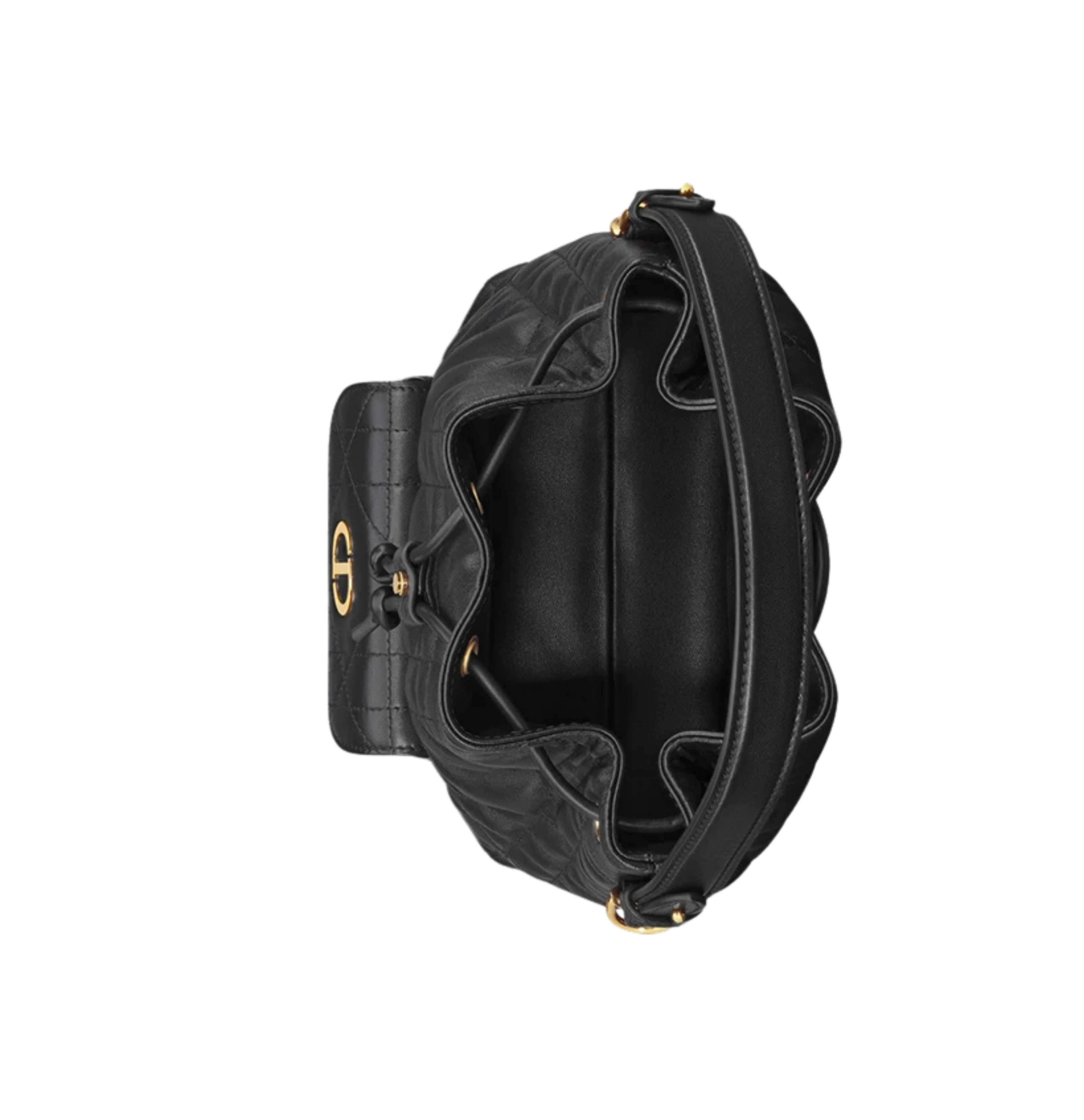 Dior Bag | Caro Backpack Black Macrocannage Lambskin