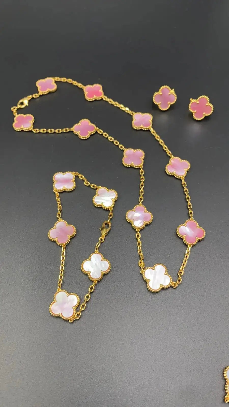 Van Cleef & Arpels Jewelry | Alhambra Jewelry Set Gold Pink Mother Pearl