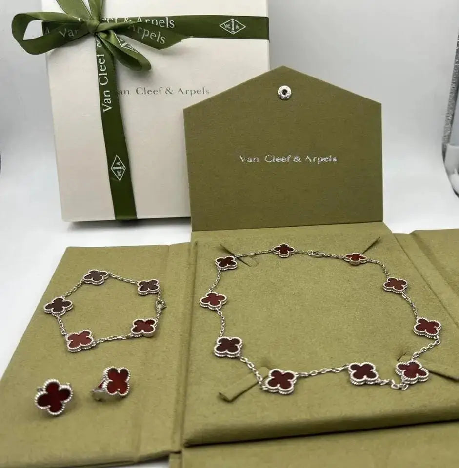 Van Cleef & Arpels Jewelry | Alhambra Red Clover Jewelry Set