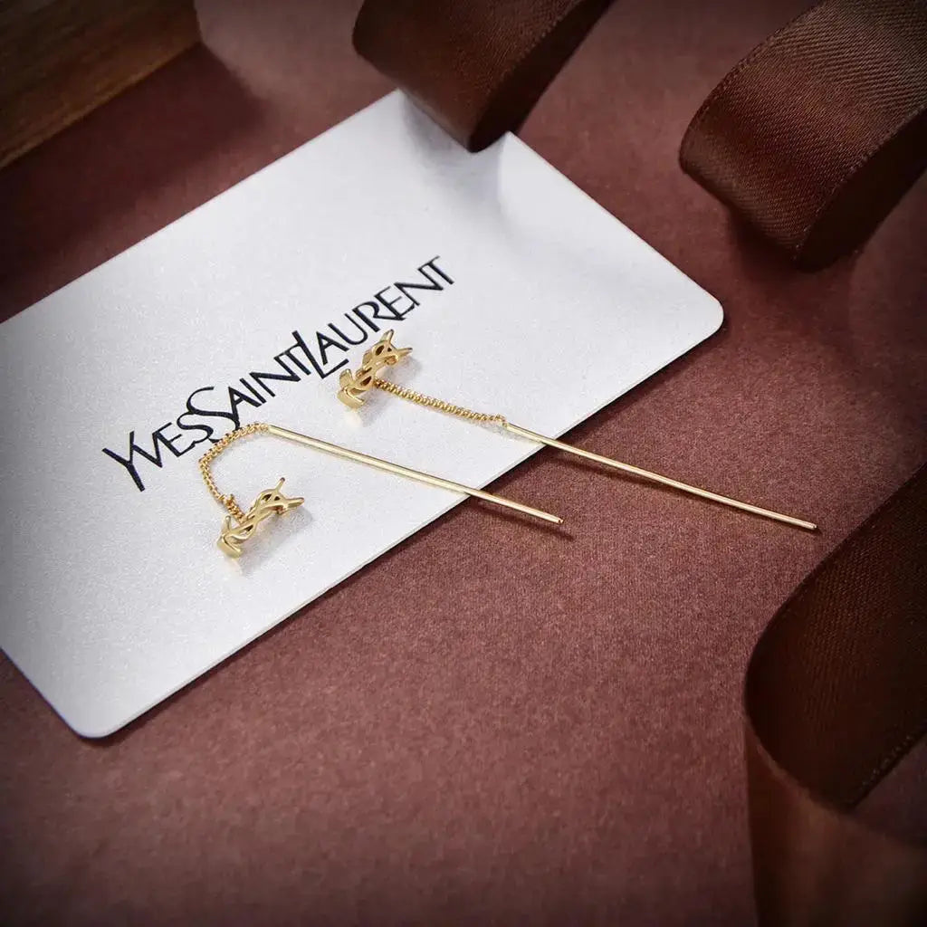 YSL Jewelry | Cassandre Threader Earrings Gold