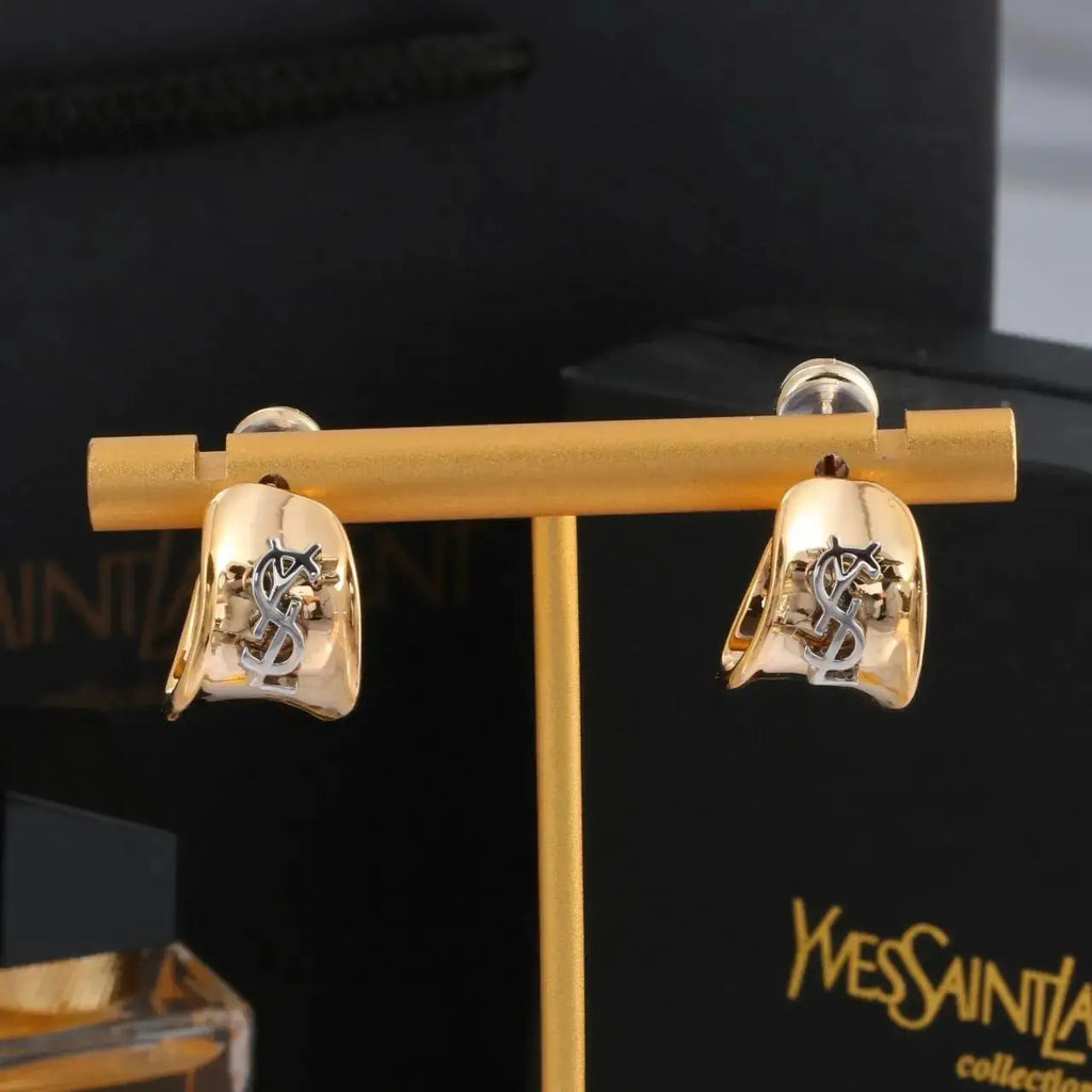 YSL Jewelry | Cassandre Enamel Hoop Earrings Gold